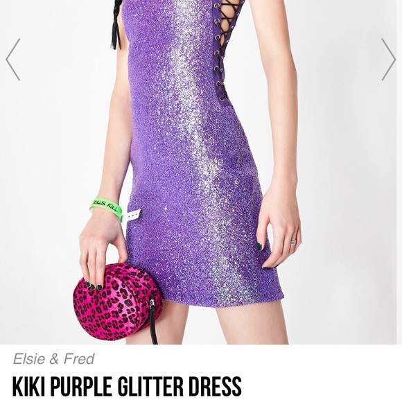 Purple glittery bodycon dress - Picture 4 of 4